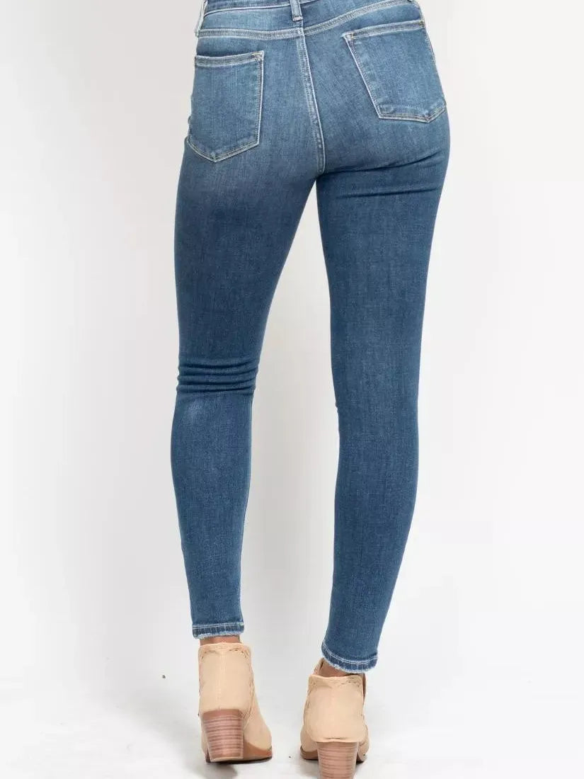 Judy Blue Skyline Chic Highrise Button Fly Skinny Jeans-Women's Jeans-Shop Z & Joxa