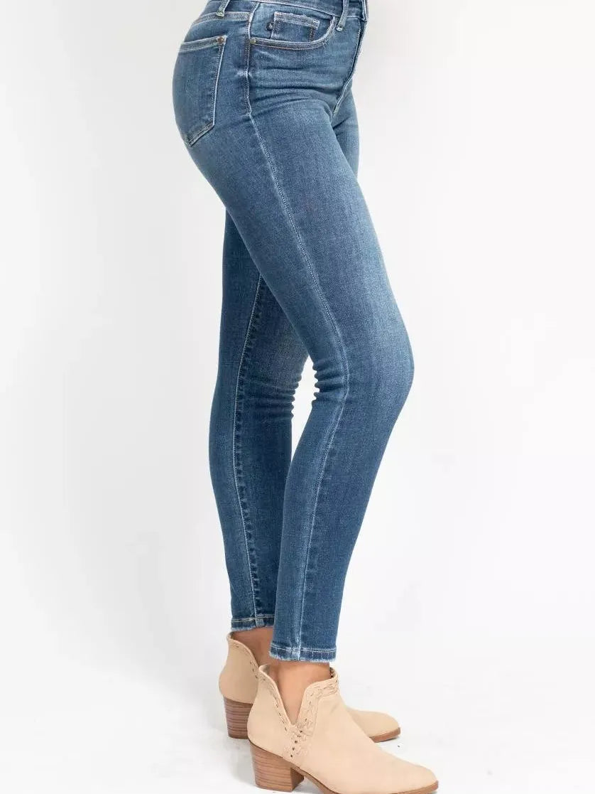 Judy Blue Skyline Chic Highrise Button Fly Skinny Jeans-Women's Jeans-Shop Z & Joxa