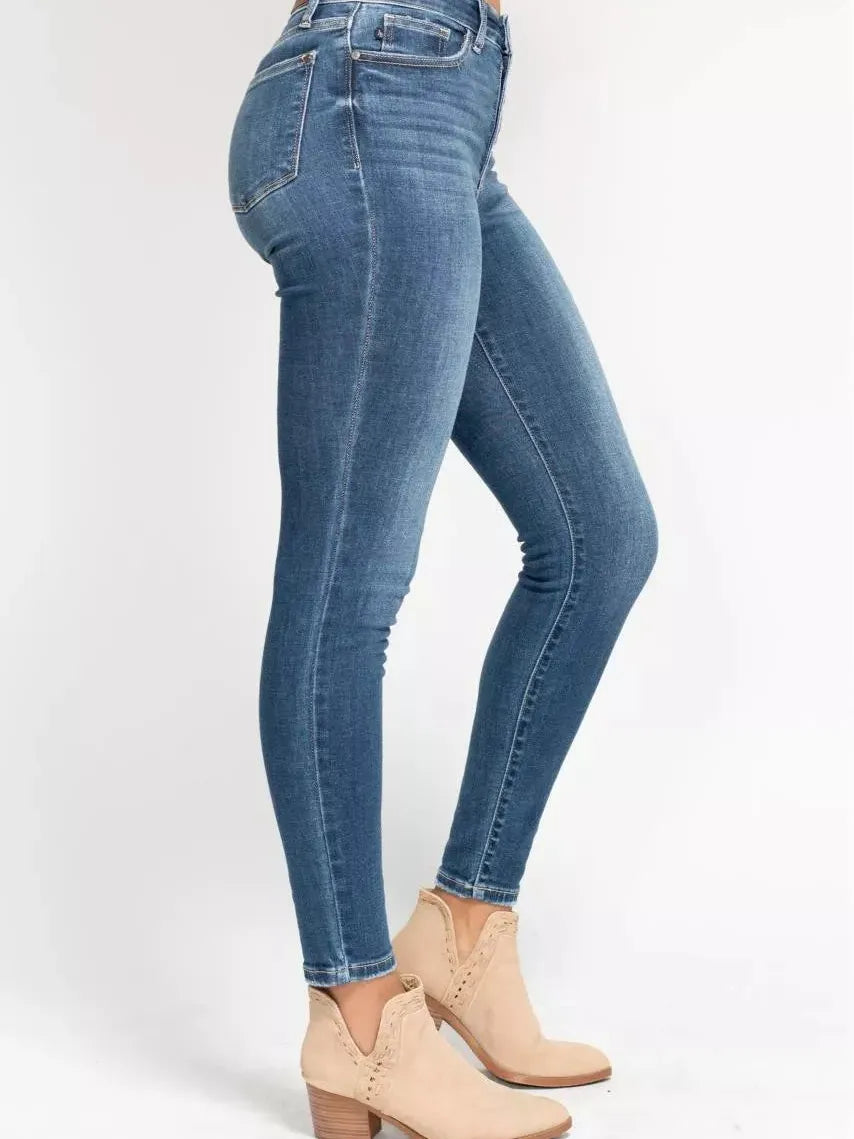 Judy Blue Skyline Chic Highrise Button Fly Skinny Jeans-Women's Jeans-Shop Z & Joxa