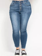 Judy Blue Skyline Chic Highrise Button Fly Skinny Jeans-Women's Jeans-Shop Z & Joxa