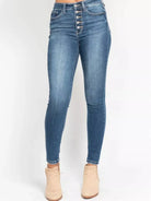 Judy Blue Skyline Chic Highrise Button Fly Skinny Jeans-Women's Jeans-Shop Z & Joxa