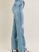 Judy Blue Starry Stone High Rise Star Shaped Destroyed Jeans-Women's Jeans-Shop Z & Joxa