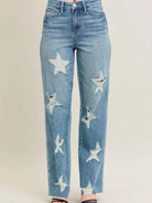 Judy Blue Starry Stone High Rise Star Shaped Destroyed Jeans-Women's Jeans-Shop Z & Joxa