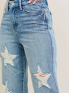 Judy Blue Starry Stone High Rise Star Shaped Destroyed Jeans-Women's Jeans-Shop Z & Joxa