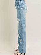 Judy Blue Starry Stone High Rise Star Shaped Destroyed Jeans-Women's Jeans-Shop Z & Joxa