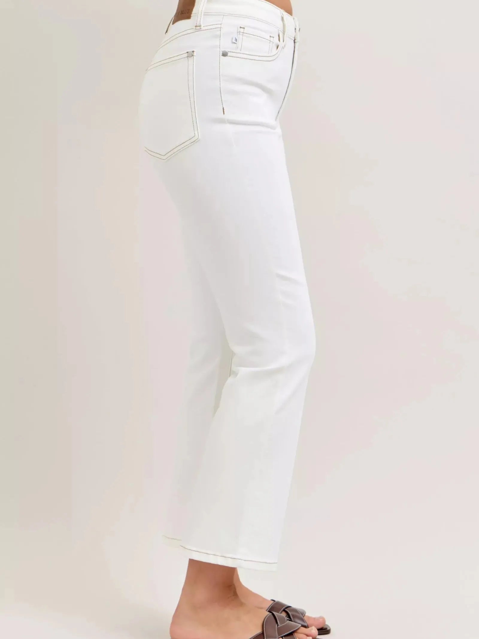 Judy Blue Stitch & Switch Contrast Stitching Crop Flare Jeans-Women's Jeans-Shop Z & Joxa