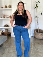 Judy Blue Stone Chic High Rise Straight Cut Jeans-Women's Jeans-Shop Z & Joxa