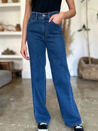 Judy Blue Stone Chic High Rise Straight Cut Jeans-Women's Jeans-Shop Z & Joxa