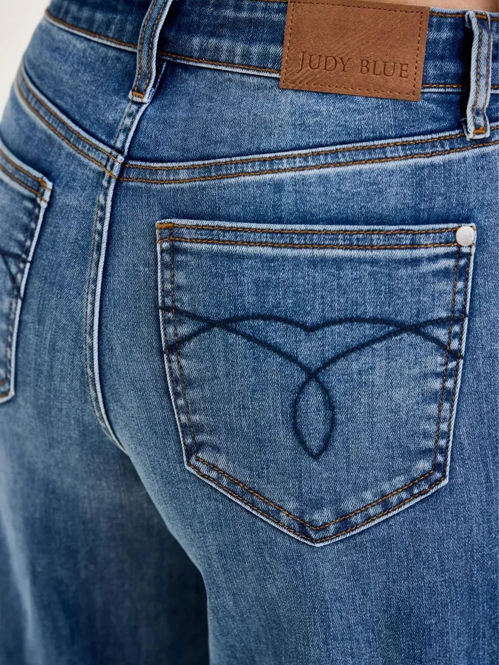 Judy Blue Stone Flow High Rise Palazzo Jeans-Women's Jeans-Shop Z & Joxa