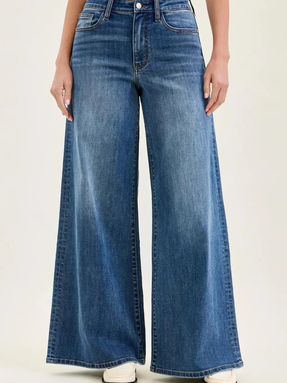 Judy Blue Stone Flow High Rise Palazzo Jeans-Women's Jeans-Shop Z & Joxa