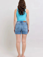 Judy Blue Stonewash Double 2 Button Denim Shorts with Pockets-Women's Shorts-Shop Z & Joxa