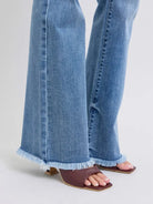 Judy Blue Stoneway Raw Hem High Rise Bootcut Jeans-Women's Jeans-Shop Z & Joxa