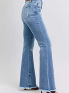 Judy Blue Stoneway Raw Hem High Rise Bootcut Jeans-Women's Jeans-Shop Z & Joxa