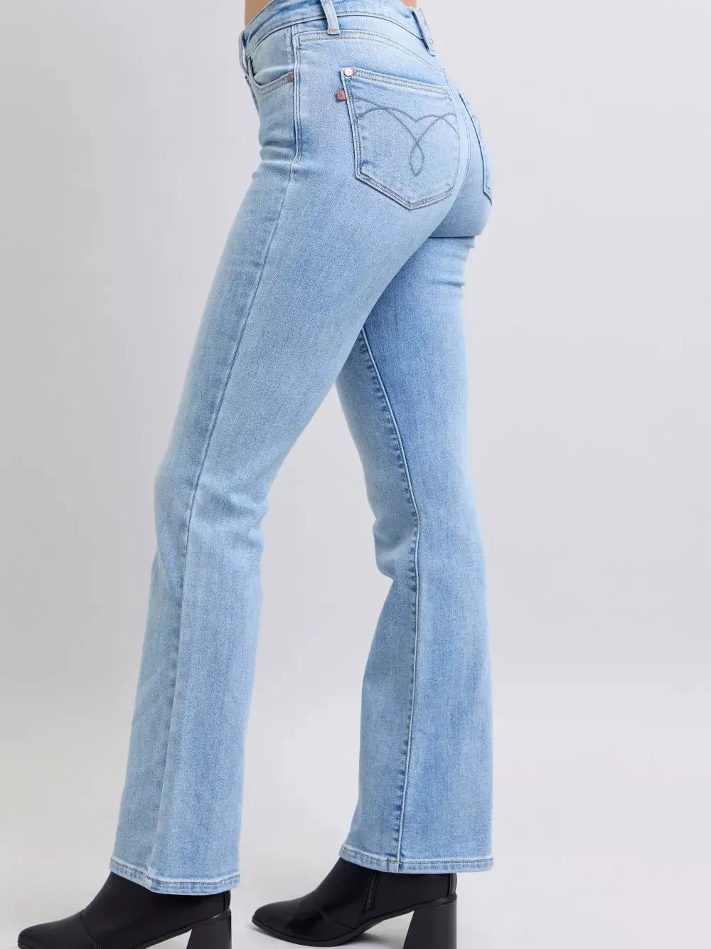 Judy Blue ThermaStone Mid Rise Bootcut Thermal Jeans-Women's Jeans-Shop Z & Joxa