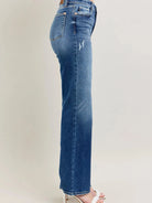 Judy Blue Throwback Cool High Waist Straight Leg Jeans in Dark Stone-Women's Jeans-Shop Z & Joxa