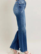 Judy Blue Throwback Cool High Waist Straight Leg Jeans in Dark Stone-Women's Jeans-Shop Z & Joxa