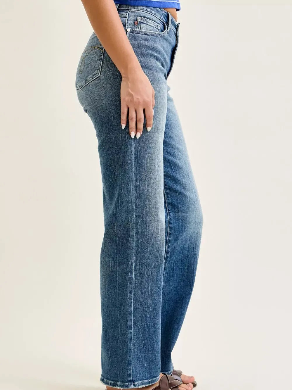 Judy Blue Throwback Mid Rise Retro Straight Cut Jeans-Women's Jeans-Shop Z & Joxa