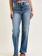 Judy Blue Throwback Mid Rise Retro Straight Cut Jeans-Women's Jeans-Shop Z & Joxa