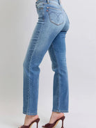 Judy Blue Toasty Blues Vintage Wash Thermal Straight Jeans-Women's Jeans-Shop Z & Joxa