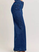 Judy Blue Twist & Shout Retro Wide Jeans with Twisted Seams-Women's Jeans-Shop Z & Joxa