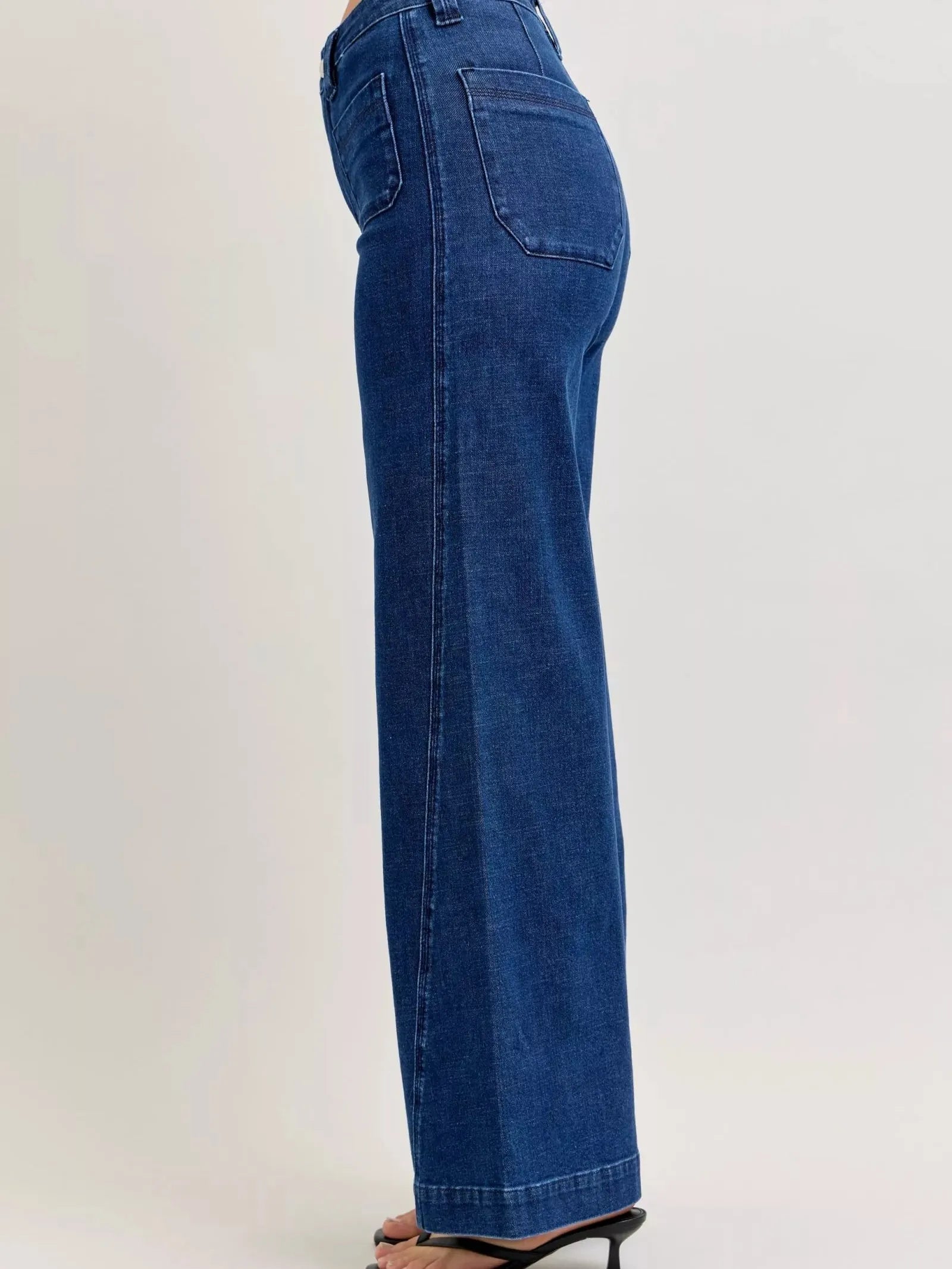 Judy Blue Twist & Shout Retro Wide Jeans with Twisted Seams-Women's Jeans-Shop Z & Joxa