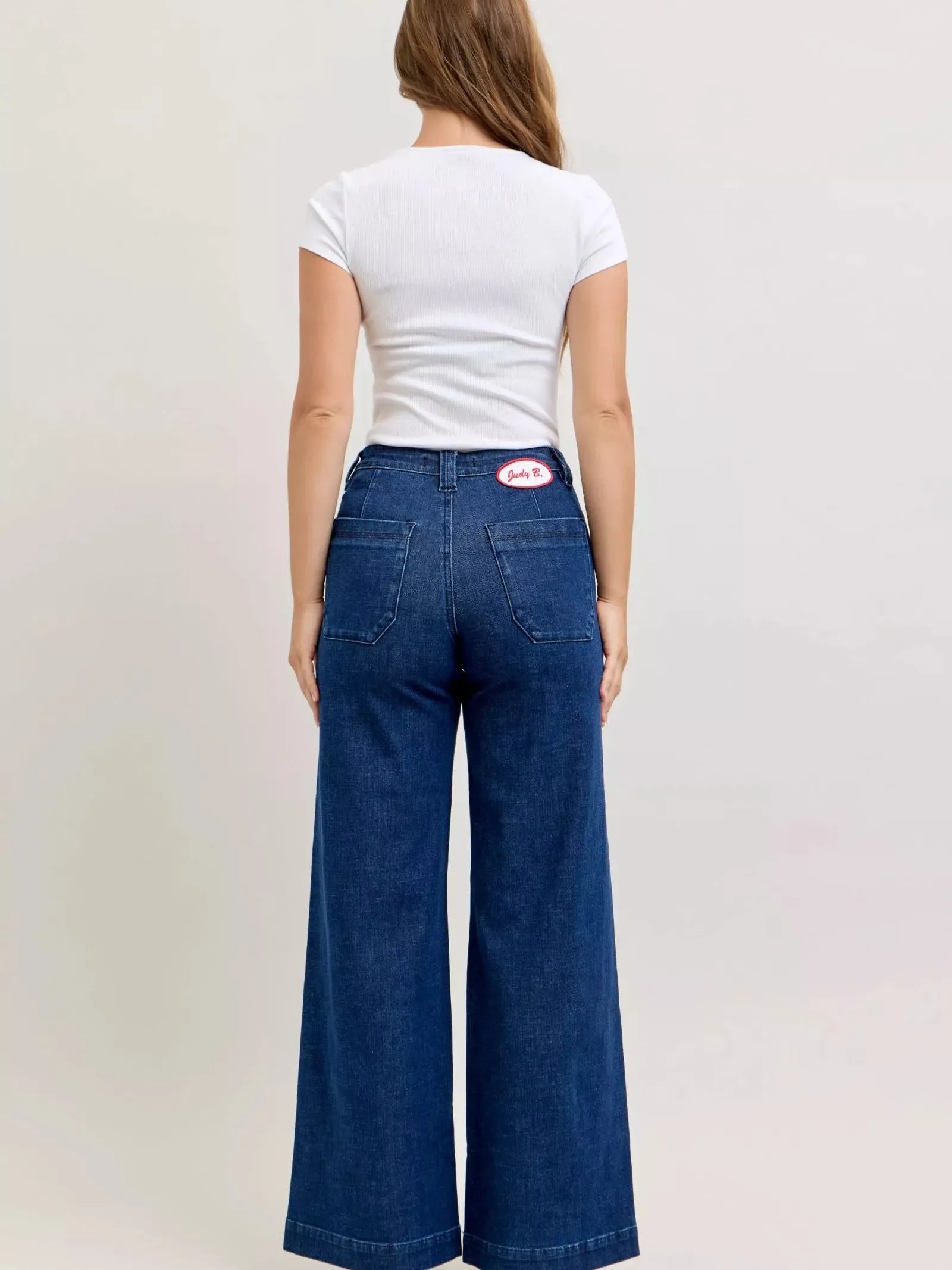 Judy Blue Twist & Shout Retro Wide Jeans with Twisted Seams-Women's Jeans-Shop Z & Joxa