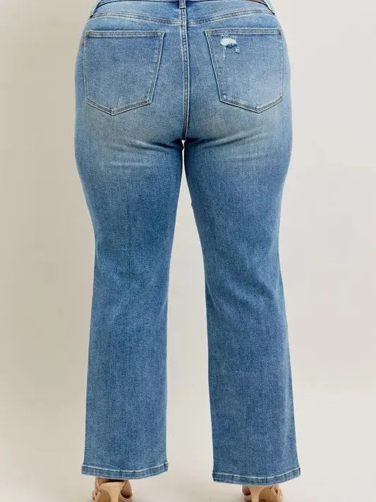 Judy Blue Vintage Edge Highrise Front Seam & Slit Jeans-Women's Jeans-Shop Z & Joxa