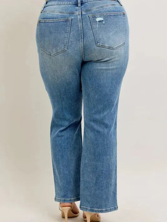 Judy Blue Vintage Edge Highrise Front Seam & Slit Jeans-Women's Jeans-Shop Z & Joxa