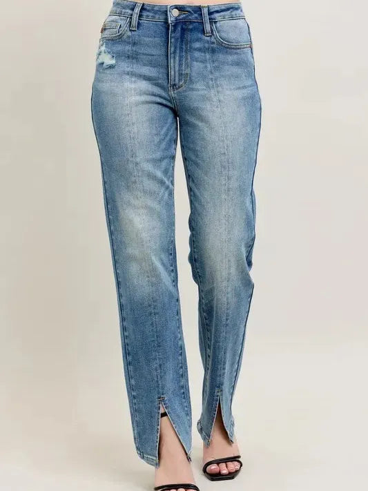 Judy Blue Vintage Edge Highrise Front Seam & Slit Jeans-Women's Jeans-Shop Z & Joxa