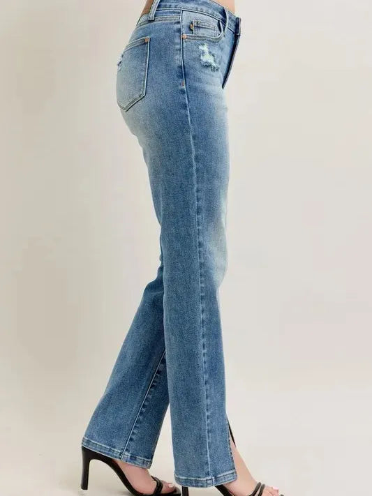 Judy Blue Vintage Edge Highrise Front Seam & Slit Jeans-Women's Jeans-Shop Z & Joxa