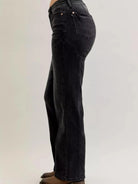 Judy Blue Western Flame Mid Rise Seam Detail Straight Jeans-Women's Jeans-Shop Z & Joxa