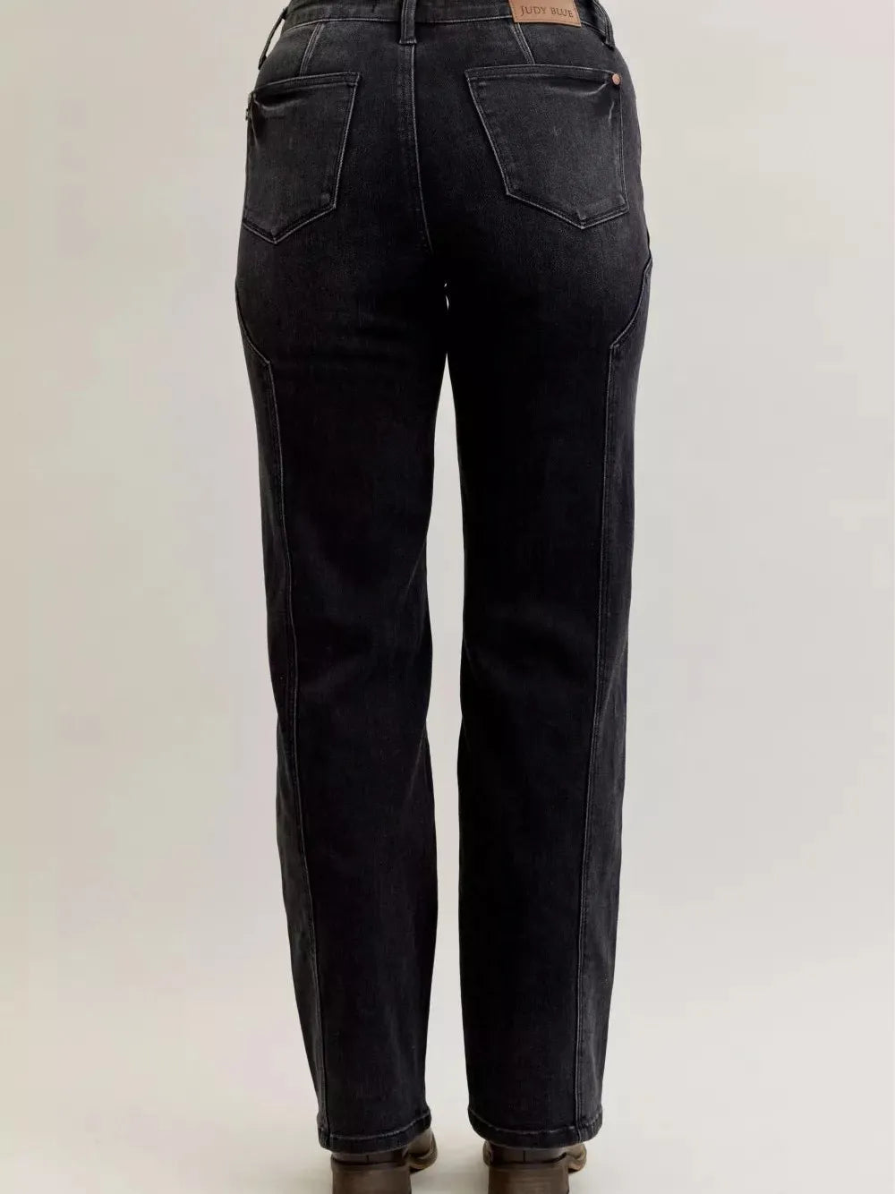 Judy Blue Western Flame Mid Rise Seam Detail Straight Jeans-Women's Jeans-Shop Z & Joxa