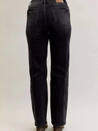 Judy Blue Western Flame Mid Rise Seam Detail Straight Jeans-Women's Jeans-Shop Z & Joxa