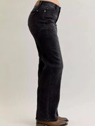 Judy Blue Western Flame Mid Rise Seam Detail Straight Jeans-Women's Jeans-Shop Z & Joxa