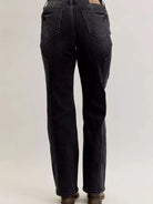 Judy Blue Western Flame Mid Rise Seam Detail Straight Jeans-Women's Jeans-Shop Z & Joxa