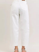 Judy Blue White Magic Highrise Rigid Magic Panel Barrel Jeans-Women's Jeans-Shop Z & Joxa