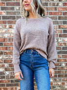 Just Add Shimmer Metallic Mauve Knit Sweater-Women's Clothing-Shop Z & Joxa