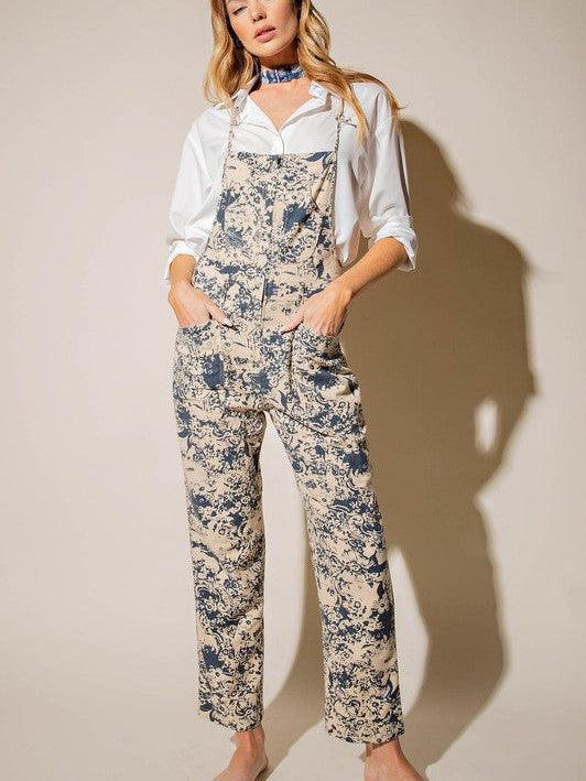 Just a Lil' Boho Printed Linen Jumpsuit-Women's Clothing-Shop Z & Joxa