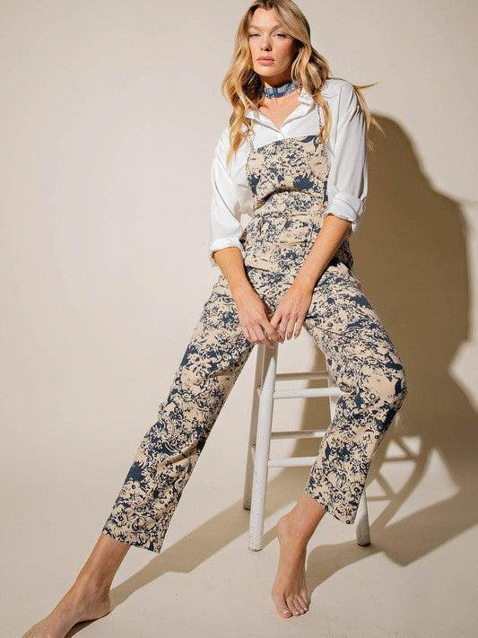 Just a Lil' Boho Printed Linen Jumpsuit-Women's Clothing-Shop Z & Joxa