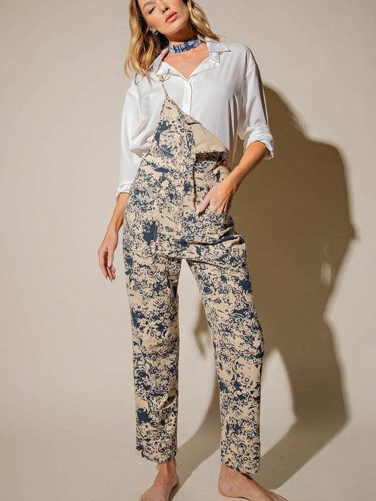 Just a Lil' Boho Printed Linen Jumpsuit-Women's Clothing-Shop Z & Joxa