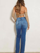 Just a Lil' Subtle Distressed Straight Leg Jeans-Women's Clothing-Shop Z & Joxa