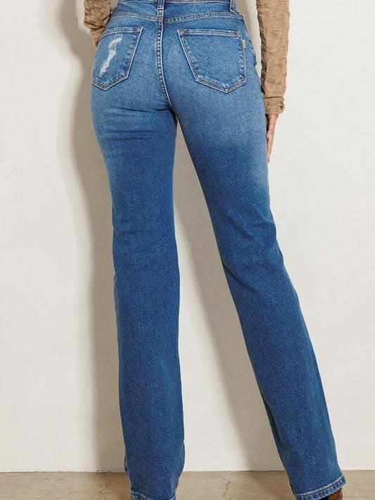 Just a Lil' Subtle Distressed Straight Leg Jeans-Women's Jeans-Shop Z & Joxa