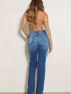 Just a Lil' Subtle Distressed Straight Leg Jeans-Women's Jeans-Shop Z & Joxa