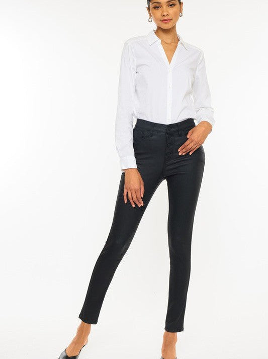 Kancan USA Black Coat High Rise Skinny Ankle Jeans-Women's Clothing-Shop Z & Joxa