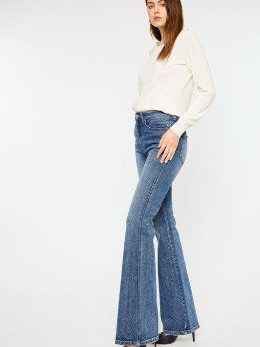 Kancan USA Classic Denim Ultra High Rise Flare Jeans-Shop Z & Joxa