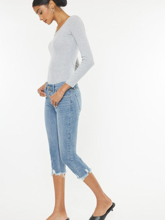 Kancan USA Denim Different Mid-Rise Capri Jeans-Women's Clothing-Shop Z & Joxa