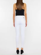 Kancan USA Flatter Me Split Hem High-Rise Skinny White Jeans-Women's Clothing-Shop Z & Joxa