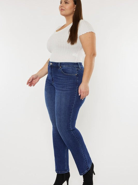 Kancan USA Plus Stay Ahead of the Curve High Rise Slim Straight Leg Jeans-Women's Clothing-Shop Z & Joxa