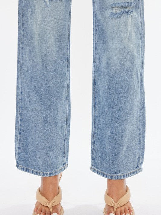 Kancan USA Timeless Charm Wide Leg-Straight Jeans-Women's Clothing-Shop Z & Joxa