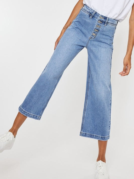 Kancan USA Ultra High Rise Wide Jeans-Women's Clothing-Shop Z & Joxa